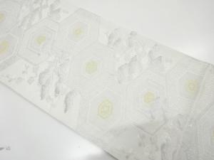 重ね亀甲に笠松・枝梅模様織り出し　袋帯